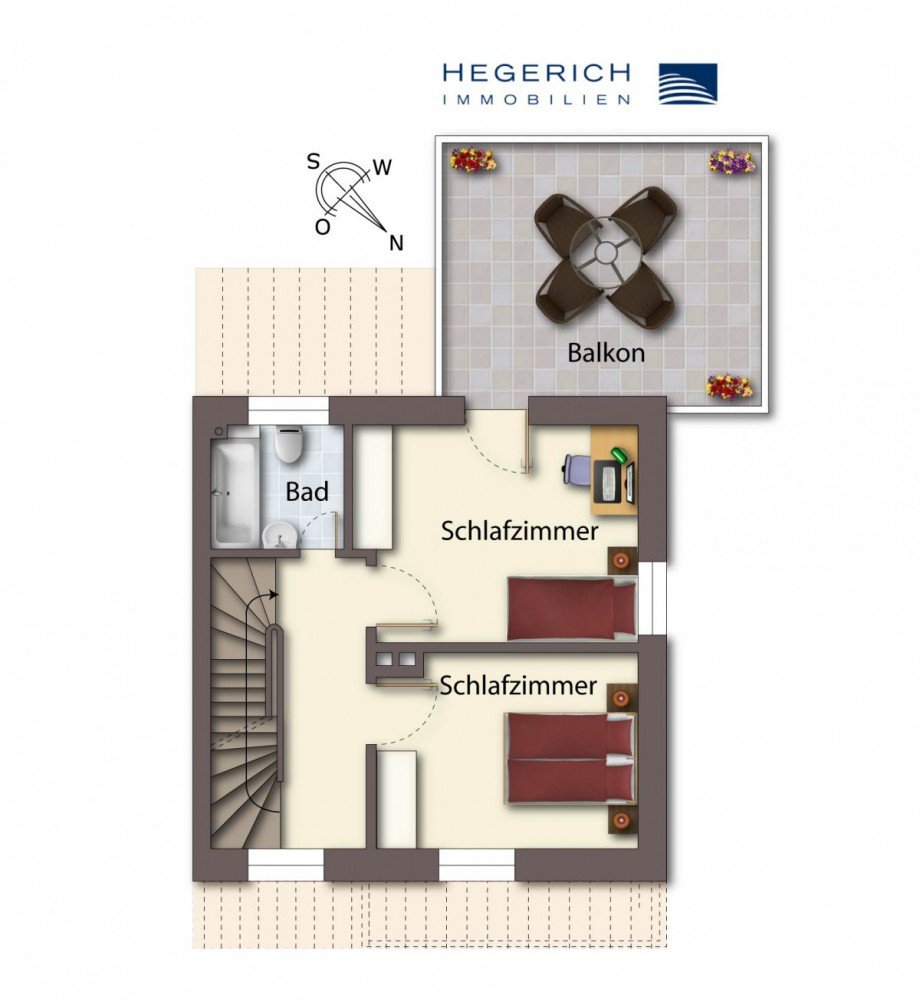 Grundriss OG Doppelhaush�lfte M�nchen