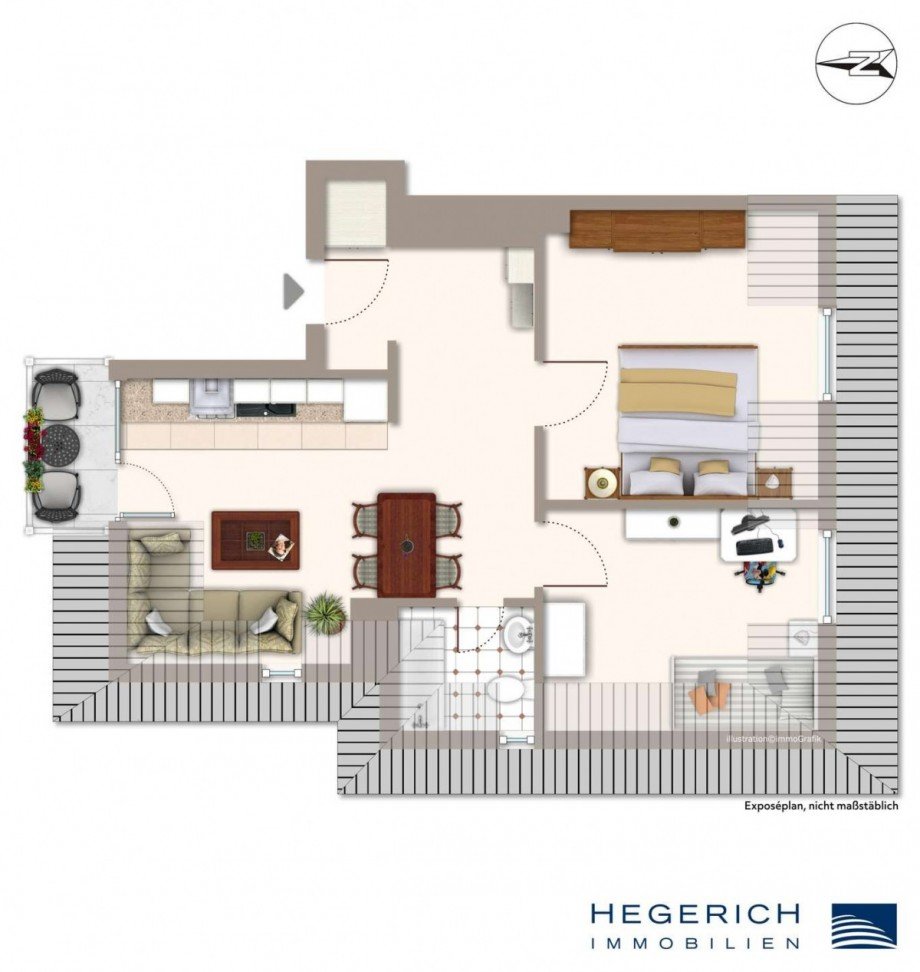 Grundriss Dachgeschosswohnung M�nchen