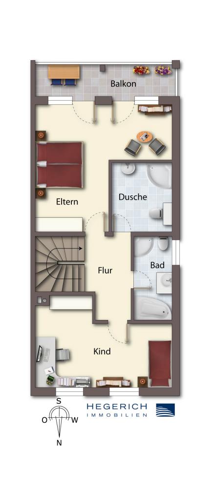 Grundriss OG Doppelhaush�lfte M�nchen