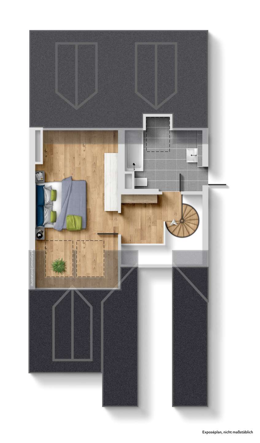 Grundriss Dachgeschosswohnung N�rnberg