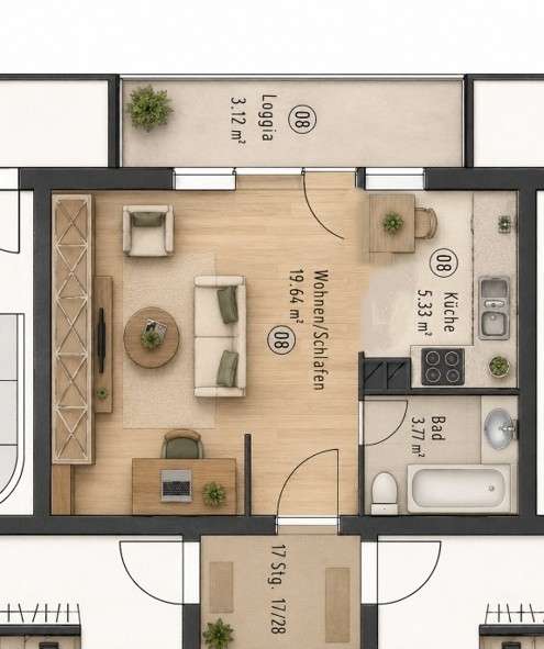 Grundriss Etagenwohnung F�rth