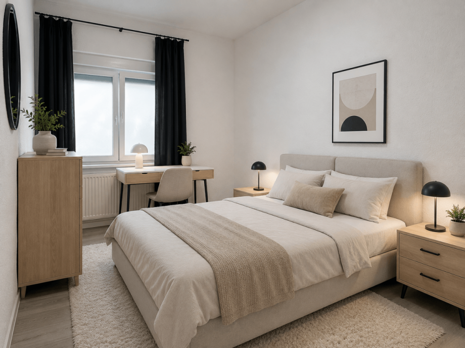 Schlafzimmer (KI generiert) Etagenwohnung N�rnberg