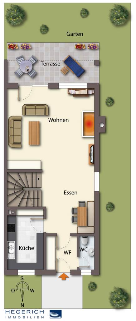 Grundriss EG Doppelhaush�lfte M�nchen