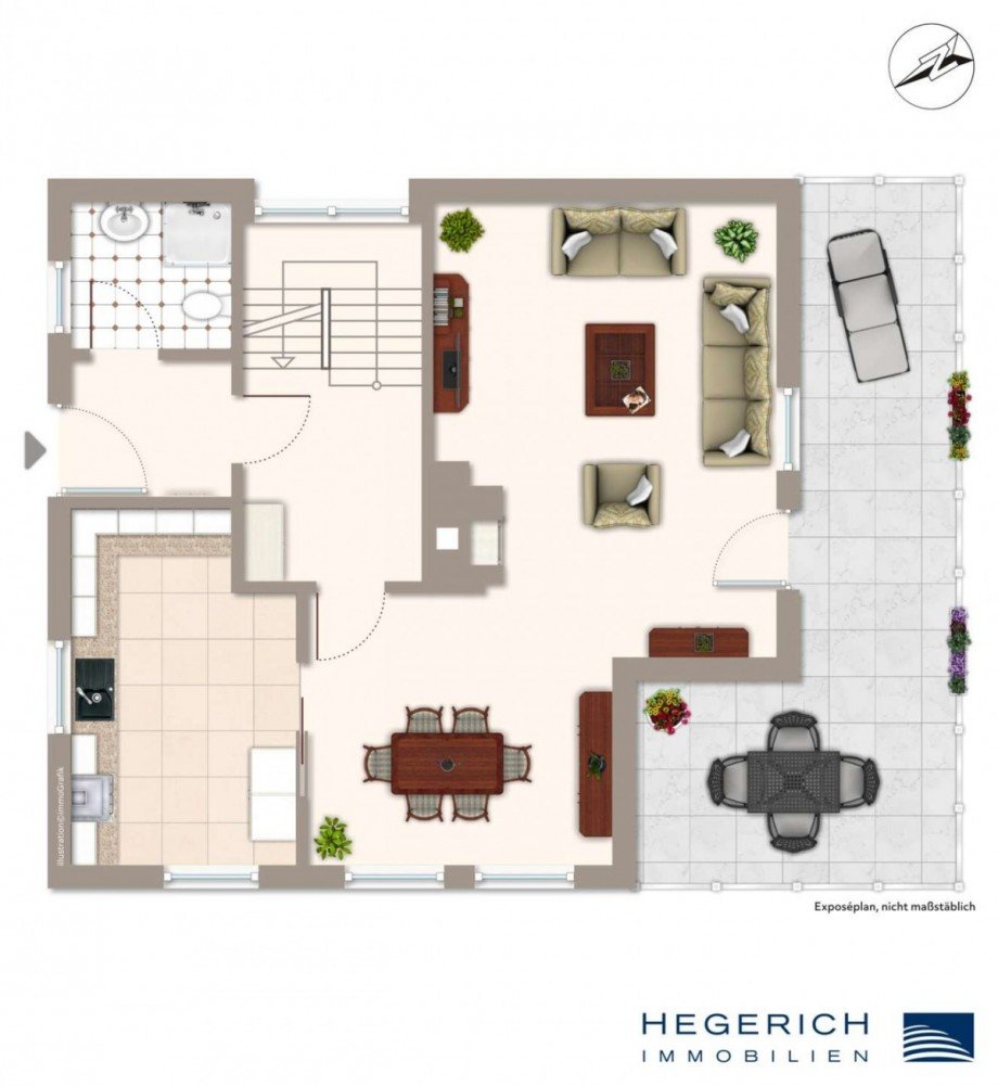 Grundriss EG Einfamilienhaus M�nchen