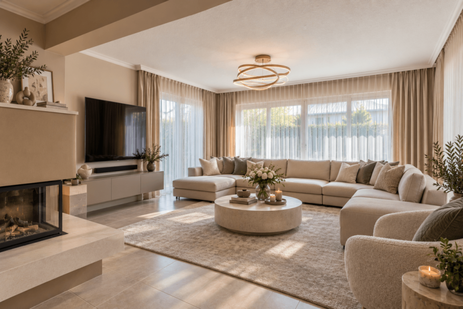 Wohnzimmer (KI optimiert) Villa Erlangen