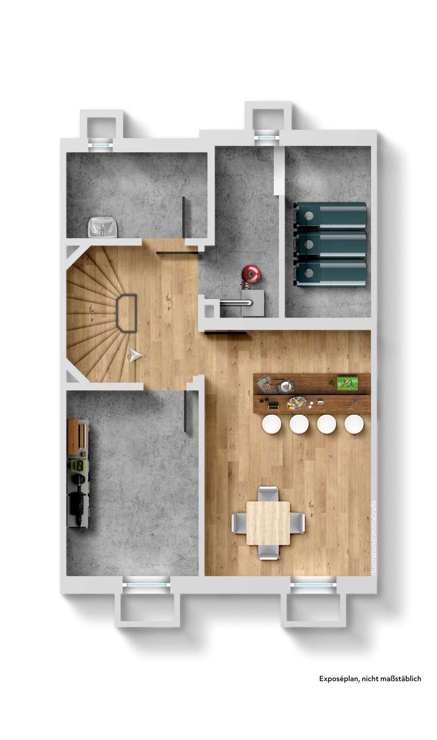 Grundriss KG Reihenmittelhaus F�rth