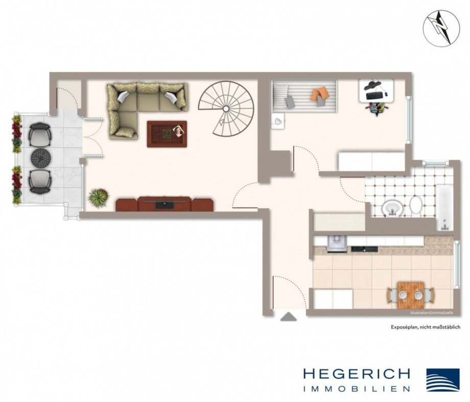 Expos�-Grundriss Maisonettewohnung M�nchen