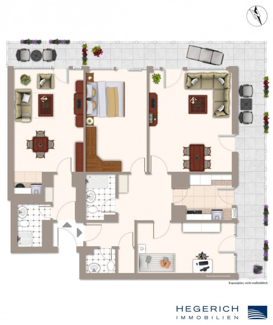 Expos�-Grundriss Etagenwohnung M�nchen